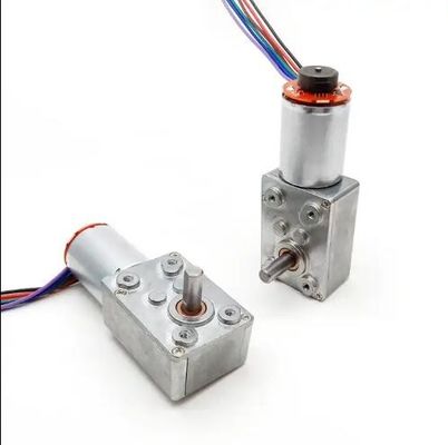 تورک بالا DC Worm Gear Motor سرعت پایین Power Off خود قفل کردن موتور با رمزگذاری