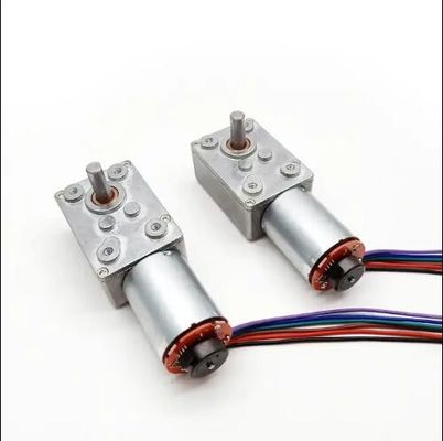 تورک بالا DC Worm Gear Motor سرعت پایین Power Off خود قفل کردن موتور با رمزگذاری