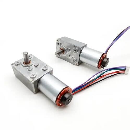 تورک بالا DC Worm Gear Motor سرعت پایین Power Off خود قفل کردن موتور با رمزگذاری